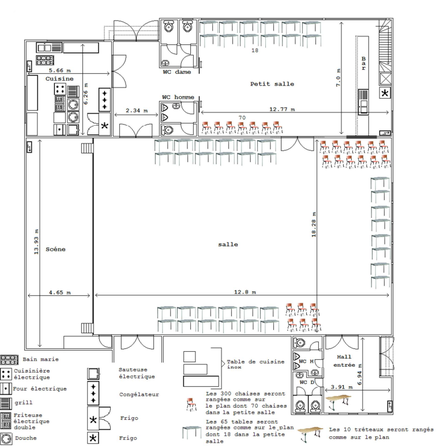 Salle Michel WARNON plan